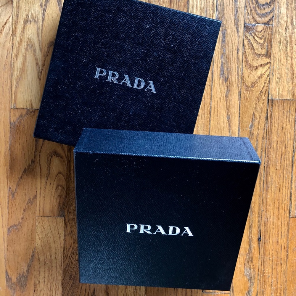 2 x Large Prada Storage Boxes (Black)